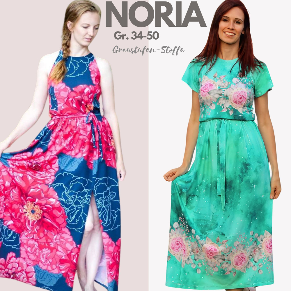 Noria: Raglanärmel Kleid Schnittmuster Gr. 34 - 50, PDF Schnittmuster und Nähanleitung